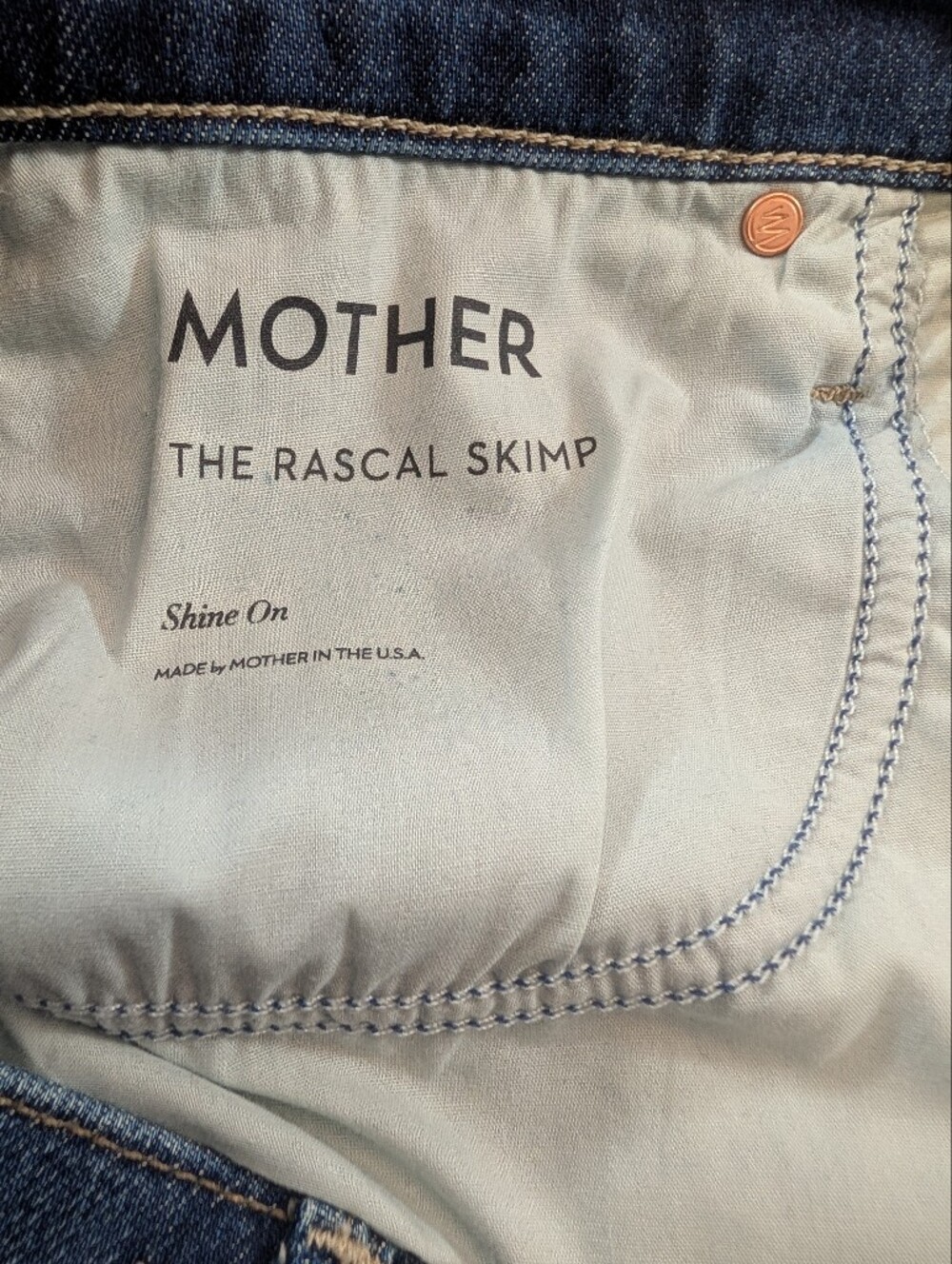 MOTHER The Rascal Skimp In Shine On NWT $248 Mid Rise Straight Leg - Picture 10 of 16